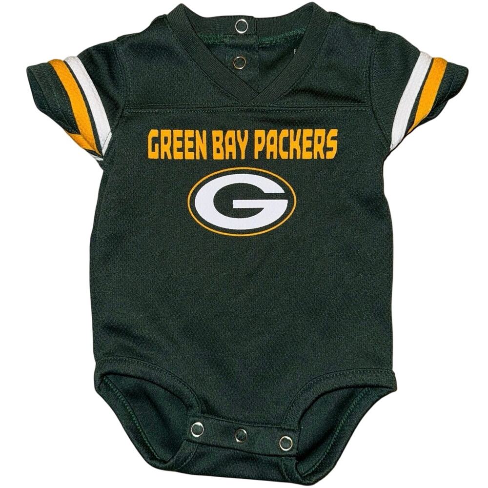 Nwot NFL Green Bay Packers One Piece onesie Baby Jersey Outfit Size 0/3 months